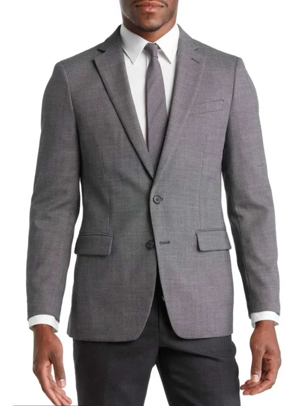 Original Penguin Charcoal Gray Single-Button Suit Jacket